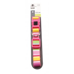 M-Pets Stripes Collar de perro rosa