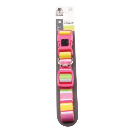 M-Pets Stripes Collar de perro rosa