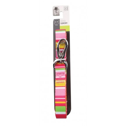 M-Pets Stripes Pink Dog Leash