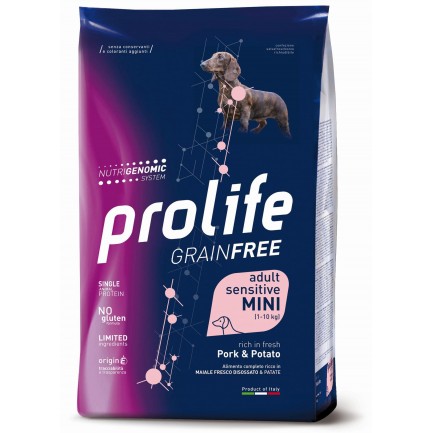 Prolife Sensitive GRAIN FREE Mini con cerdo y patatas para perros