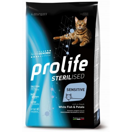 Prolife Sterilised Sensitive Pesce Bianco e Patate per Gatti