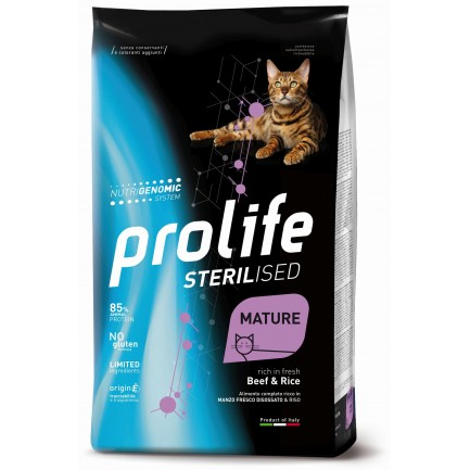 Prolife Sterilised Mature Beef and Rice für ältere Katzen