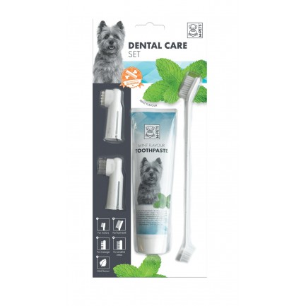 M-Pets Set de limpieza dental para perros