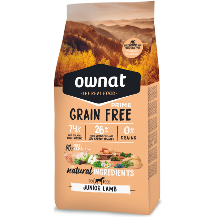 Ownat Grain Free Prime Junior con Agnello per Cuccioli