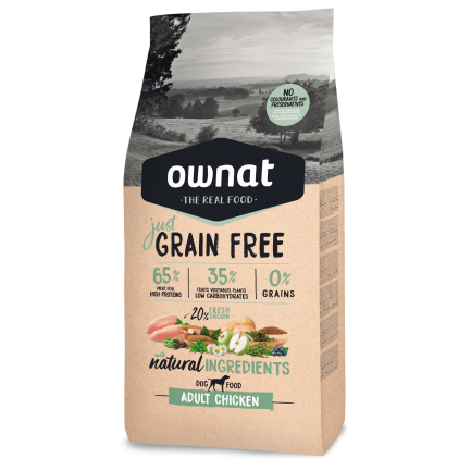 Ownat Just Grain Free Adult con pollo para perros