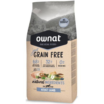 Ownat Just Grain Free Adult con Agnello per Cani