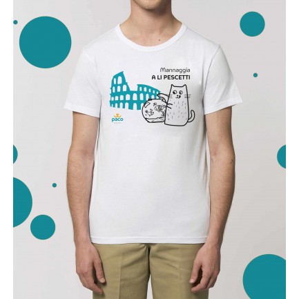 T-shirt 'Mannaggia A Li Pescetti' 100% coton régulier pour hommes