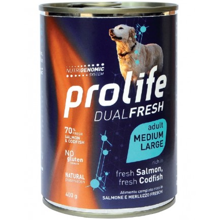 Prolife DUAL FRESH Alimento húmedo para perros adultos a base de salmón y bacalao