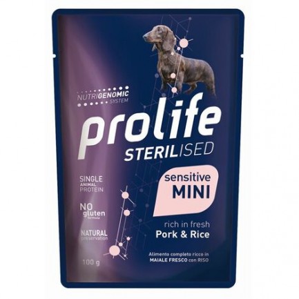 Prolife Sterilised Mini con Maiale e Riso Cibo Umido per Cani Sterilizzati