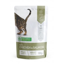 Nature's Protection Pouch Weight Control Chicken and Salmon Wet pour chats