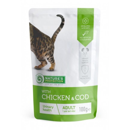 Nature's Protection Pouch Urinary Control Pollo e Merluzzo Cibo Umido per Gatti