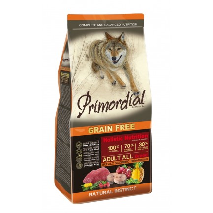 Primordial Grain Free Adult Büffel und Makrele für Hunde