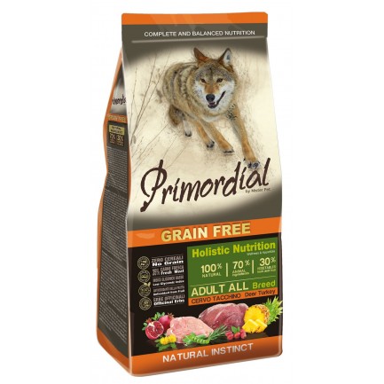 Primordial Grain Free Adult Cervo e Tacchino Per Cani