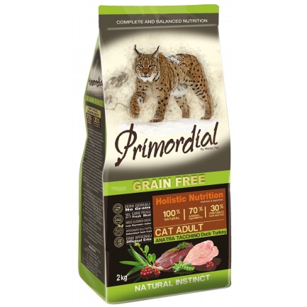 Primordial Grain Free Adult Anatra e Tacchino per Gatti