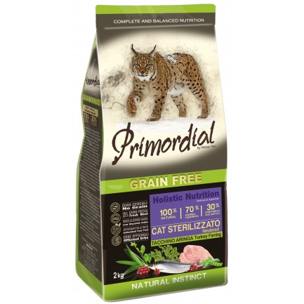 Primordial Grain Free Sterilized Tacchino e Aringa per Gatti