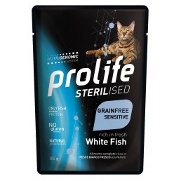 Prolife Sterilised Pescado Blanco y Patatas Comida húmeda para gatos