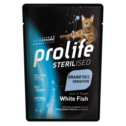 Prolife Sterilised Pesce Bianco e Patate Cibo Umido per Gatti