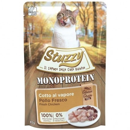 Stuzzy Monoprotein Steamed Moist Food for Cats (nourriture humide à base de monoprotéines cuites à la vapeur pour chats)