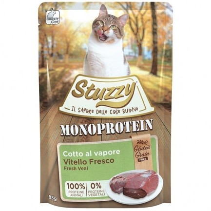 Stuzzy Monoprotein Steamed Moist Food for Cats (nourriture humide à base de monoprotéines cuites à la vapeur pour chats)