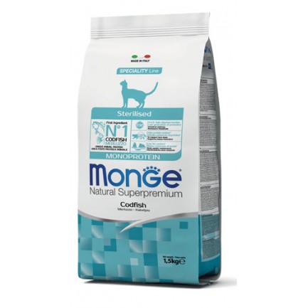 Monge Sterilisierter Monoprotein-Kabeljau für Katzen