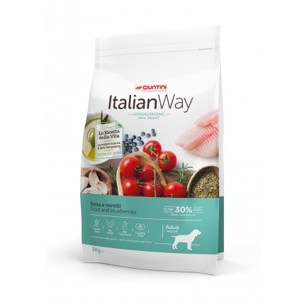 ItalianWay Ideal Weight Medium Forelle und Blaubeeren für Hunde