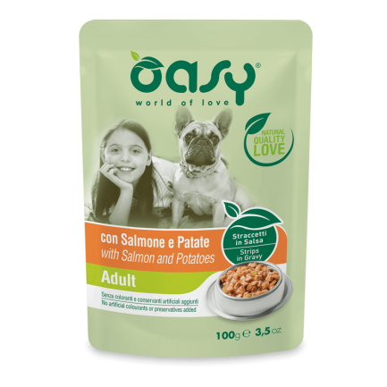 Oasy Straccetti en salsa para perros adultos