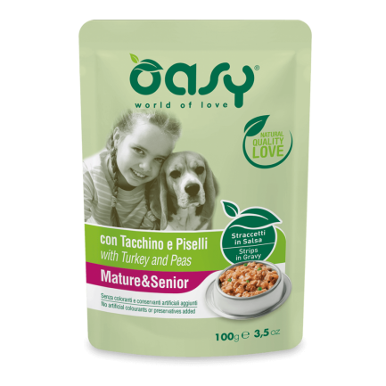 Oasy Straccetti en salsa para perros senior