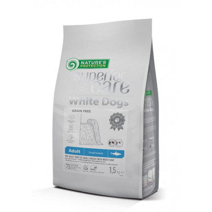 Nature's Protection White Dogs Grain Free Adult con arenque para perros