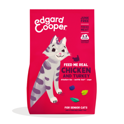 Edgard Cooper Senior avec poulet et poisson blanc pour chats