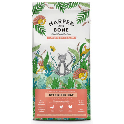 Harper und Bone Flavours of the Farm Sterilised Cat für ausgewachsene Katzen