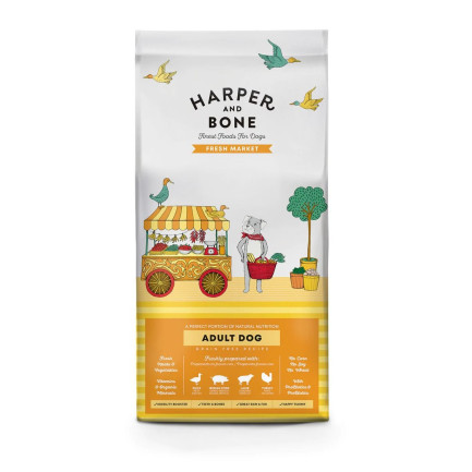 Harper und Bone Fresh Market Adult Dog Medium und Large für Hunde