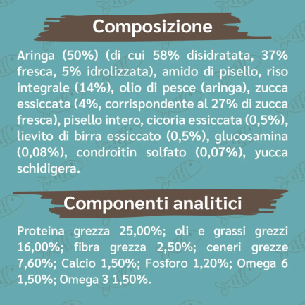 Amusi Aringa Fresca Riso Integrale e Zucca per Cani di Taglia Media e Grande