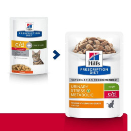 Hill's Prescription Diet c/d Urinary Stress + Metabolic nourriture humide pour chats