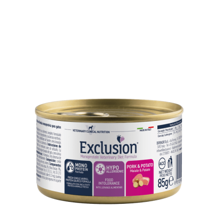 Exclusion Diet Hypoallergenic Maiale e Patate Cibo Umido per Gatti