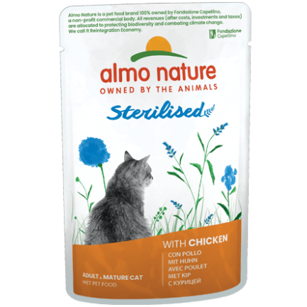 Almo Nature Comida húmeda esterilizada para gatos