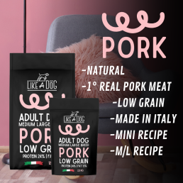 Like A Dog Low Grain Pork Medium Large per Cani