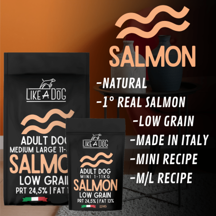 Like A Dog Low Grain Salmon Medium Large per Cani