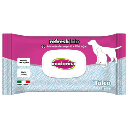 Toallitas Inodorina Refresh Bio para perros y gatos