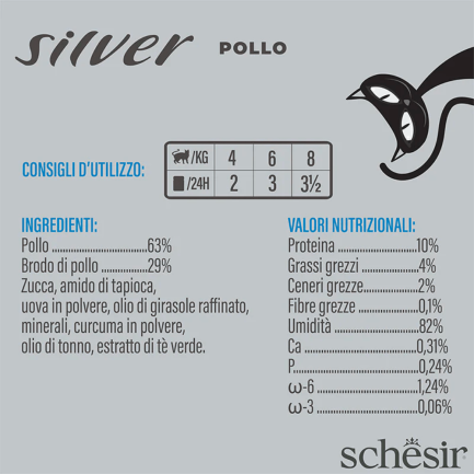 Schesir Silver Mousse Comida húmeda para gatos mayores