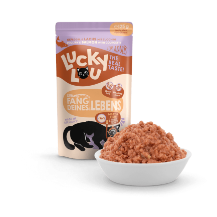 Lucky Lou Adult Cat Food pour chats adultes et stérilisés 16 sachets de 125 g