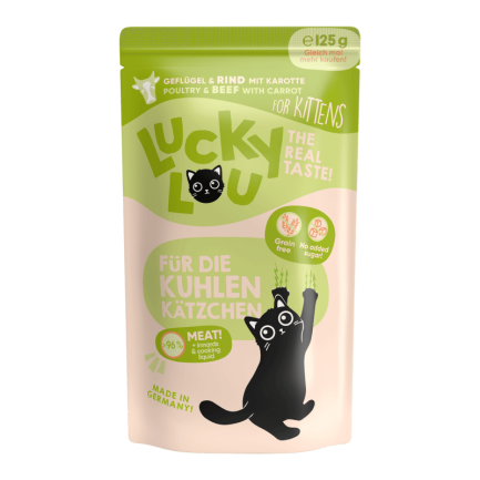 Lucky Lou Kitten Comida húmeda para gatitos 16 sobres de 125 g