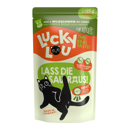 Lucky Lou Adult Cat Food pour chats adultes et stérilisés 16 sachets de 125 g