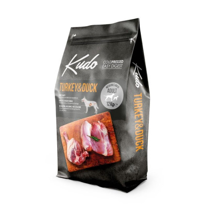 Kudo Low Grain Medium Maxi Pute und Ente für Hunde