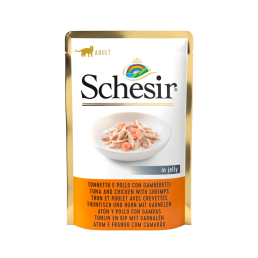 Schesir Cat Gelatine Soft Slices für ausgewachsene Katzen