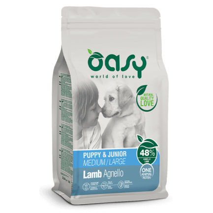 Oasy One Protein Puppy & Junior Agnello per Cani