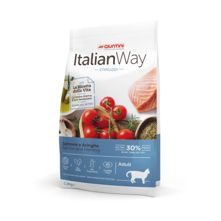 ItalianWay Sterilized Salmone e Aringhe per Gatti Sterilizzati