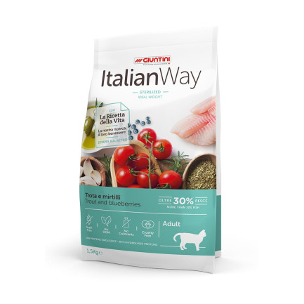 ItalianWay Sterilised Ideal Weight Forelle und Blaubeeren für sterilisierte Katzen