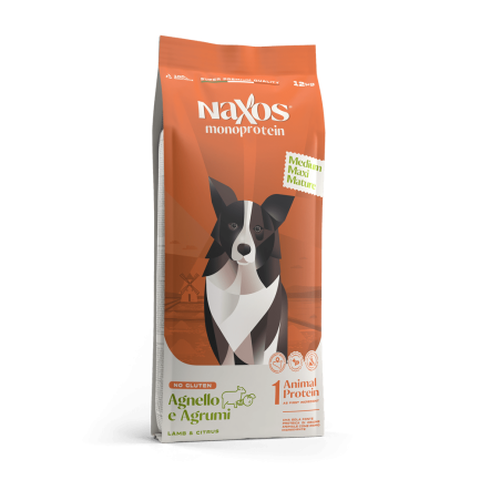 Naxos Monoprotein Mature Medium Maxi Agnello e Agrumi per Cani