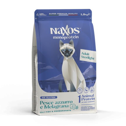 Naxos Monoprotein Sterilight Hairball Pesce Azzurro e Melagrana per Gatti