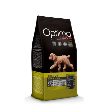 Optimanova Adult Mini mit Kaninchen und Kartoffeln GRAIN FREE für Hunde